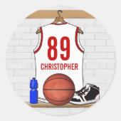 Personalisierte Basketball Jersey Runder Aufkleber (Vorderseite)