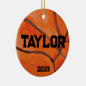 Personalisierte Basketball-Mama Weihnachten Keramik Ornament (Rechts)