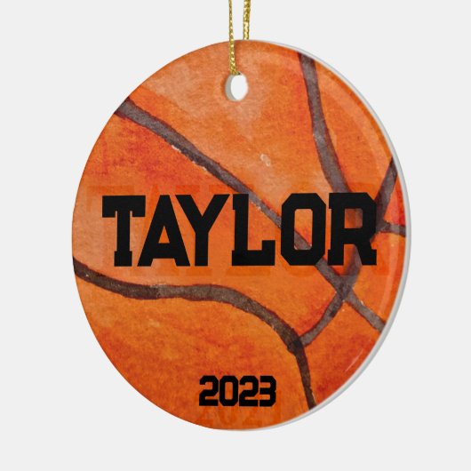 Personalisierte Basketball-Mama Weihnachten Keramik Ornament (Links)