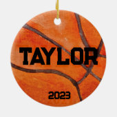 Personalisierte Basketball-Mama Weihnachten Keramik Ornament (Hinten)