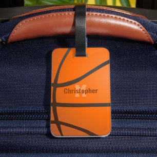 Personalisierte Basketball Monogramm Initialen Nam Gepäckanhänger