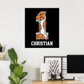 Personalisierte Basketball-Nummer 1 Poster (Heimbüro)