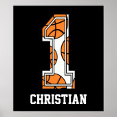 Personalisierte Basketball-Nummer 1 Poster (Vorne)