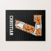 Personalisierte Basketball-Nummer 7 Puzzle (Horizontal)