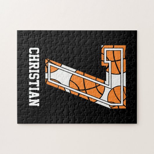 Personalisierte Basketball-Nummer 7 Puzzle (Horizontal)