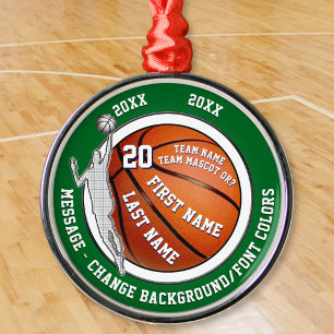 Personalisierte Basketball-Ornamente. Basketball-M Ornament Aus Metall