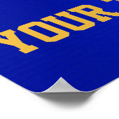 Personalisierte Basketball-Poster Blau und Gold Poster (Ecke)