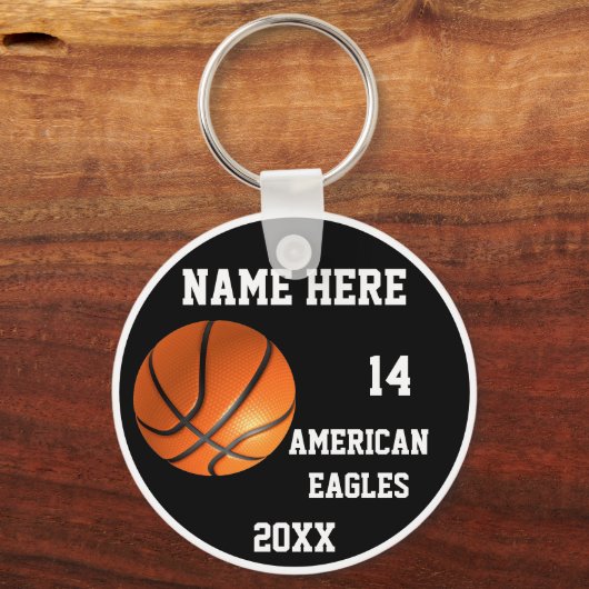 Personalisierte Basketball-Schlüsselanhänger mit N Schlüsselanhänger (Vorderseite)