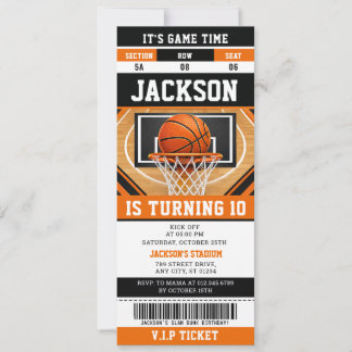 Personalisierte Basketball-Sport-Ticket-Geburtstag Einladung