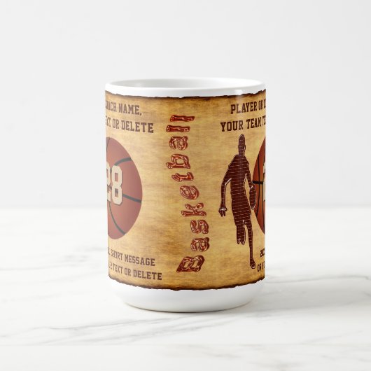 Personalisierte Basketball-Tasse für Spieler oder  Kaffeetasse (Mittel)
