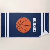 Personalisierte Basketball Themenkinder Strandtuch (Vorderseite)