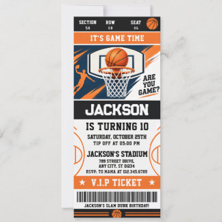 Personalisierte Basketball-Ticket-Geburtstagsfeier Einladung