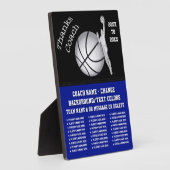 Personalisierte Basketball-Trainingsgeschenke, Bas Fotoplatte (Seite)