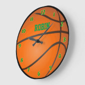 Personalisierte Basketball-Uhr Große Wanduhr (Winkel)