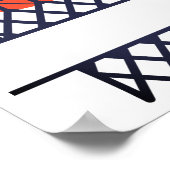 Personalisierte Basketball- und Netzteilmonogramm Poster (Ecke)