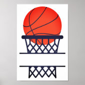 Personalisierte Basketball- und Netzteilmonogramm Poster (Vorne)