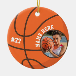 Personalisierte Basketball-Weihnachtsdekoration fü Keramik Ornament