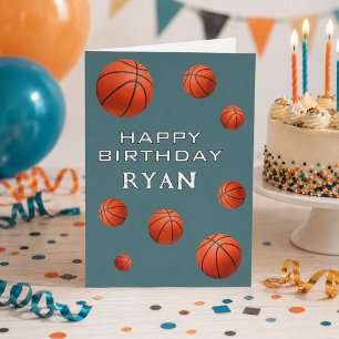 Personalisierte Basketballbälle Alles Gute zum Geb Karte