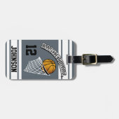 Personalisierte Basketballfarbe Gepäckanhänger (Vorderseite horizontal)