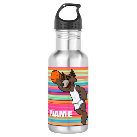 Personalisierte Basketballflasche Edelstahlflasche (Vorderseite)