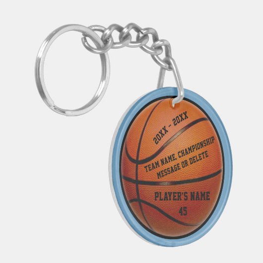 Personalisierte Basketballgeschenke, Basketball Schlüsselanhänger (Vorderseite links)