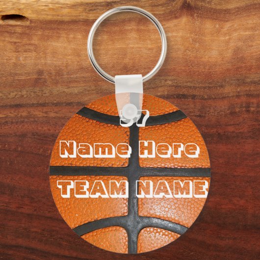 Personalisierte Basketballgeschenke für Jungen und Schlüsselanhänger (Vorderseite)