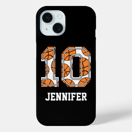 Personalisierte Basketballnummer 10 Case-Mate iPhone Hülle (Rückseite)
