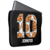 Personalisierte Basketballnummer 10 Laptopschutzhülle (Vorne Rechts)