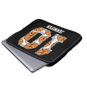 Personalisierte Basketballnummer 10 Laptopschutzhülle (Vorne Knopf)