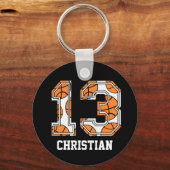 Personalisierte Basketballnummer 13 Schlüsselanhänger (Vorderseite)