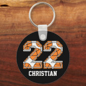 Personalisierte Basketballnummer 22 Schlüsselanhänger (Vorderseite)