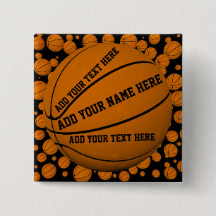 Personalisierte Basketballpinsel Button