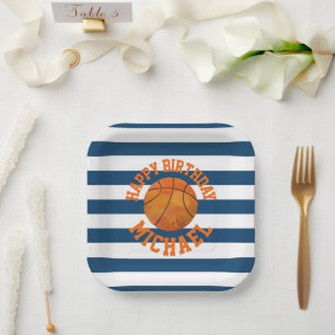 Personalisierte Basketballplatte Pappteller