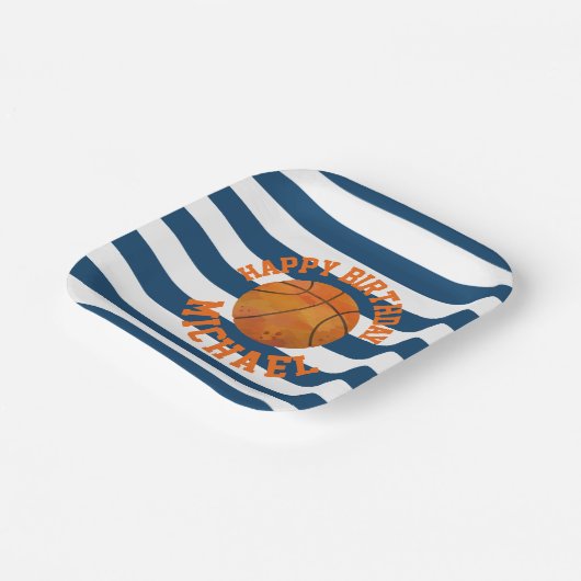 Personalisierte Basketballplatte Pappteller (Gewinkelt)