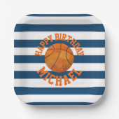 Personalisierte Basketballplatte Pappteller (Vorderseite)