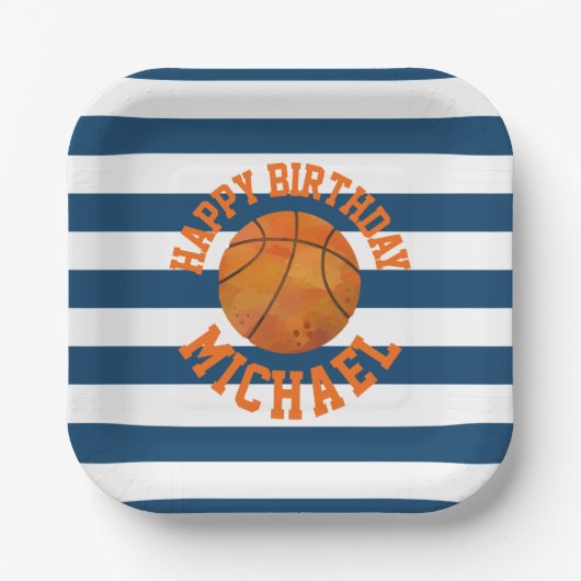 Personalisierte Basketballplatte Pappteller (Vorderseite)