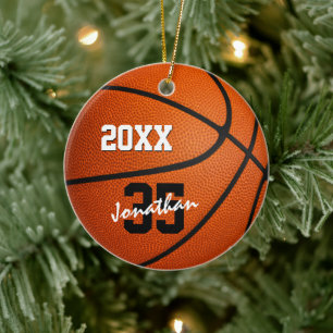 personalisierte Basketballverzierung für Jungenmäd Keramik Ornament