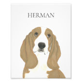 Personalisierte Basset Hound Art Fotodruck (Vorne)