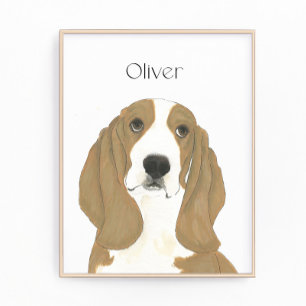 Personalisierte Basset Hound Art Fotodruck
