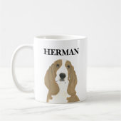 Personalisierte Basset Hound Beverage Coaster Kaffeetasse (Links)