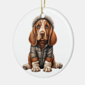 Personalisierte Basset Hound Hunde Kunst Keramik Ornament (Links)