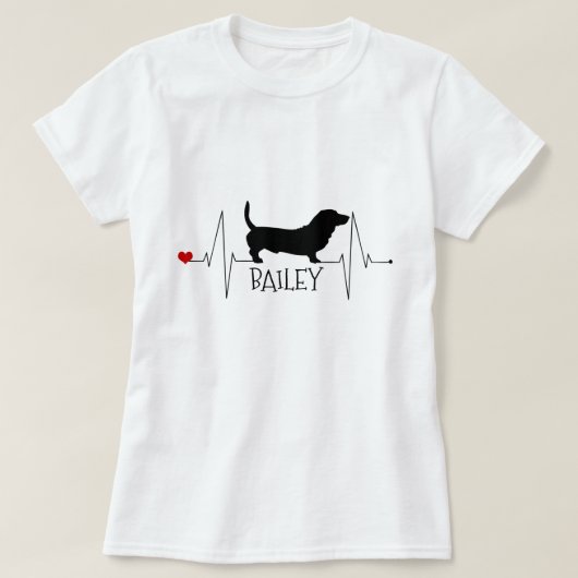 Personalisierte Basset Hound Liebe Mein Hund Herzs T-Shirt (Design vorne)