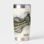 Personalisierte Bassfische Thermobecher (Rückseite)