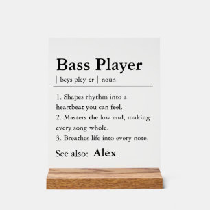 Personalisierte Bassspieler-Definition Acrylschild
