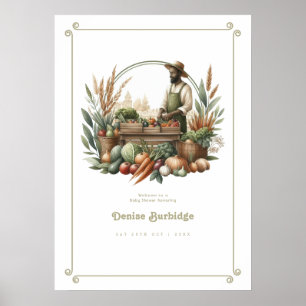 Personalisierte Bauer Market Baby Dusche Willkomme Poster