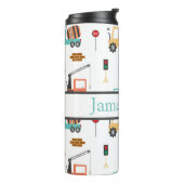 Personalisierte Baukinder trinken Tumbler Thermosbecher (Nach links gedreht)