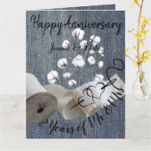 Personalisierte Baumwolle 2. Hochzeitstag Karte (Gelbe Blume)