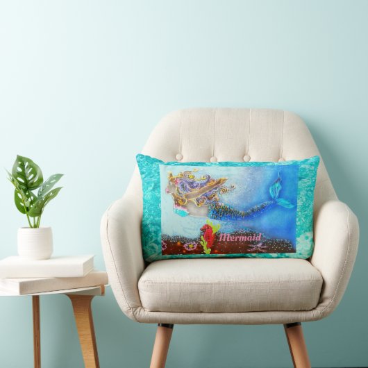 Personalisierte Baumwolle Pillow Mermaid Pastel Oc Lendenkissen (Stuhl )