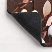 Personalisierte Baumwollzweig der Maus auf dunklem Mousepad (Ecke)