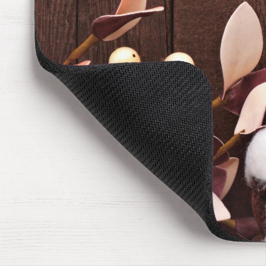 Personalisierte Baumwollzweig der Maus auf dunklem Mousepad (Ecke)